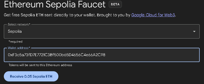 Google web3 faucet